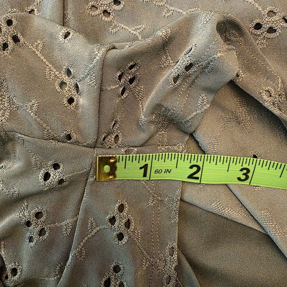 Heart And Heels Eyelet Dress Jumper Juniors M Sage Green Boho Casual Embroidered - Picture 5 of 13